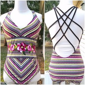 NWOT Mossimo multi color floral print 1 piece